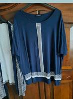 Donkerblauw gedessineerd tricot vest met shirt km 54, Kleding | Dames, Grote Maten, Verpass, Nieuw, Shirt of Top, Verzenden