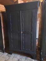 Mat zwarte biedermeier meidenkastje kledingkast, Ophalen of Verzenden