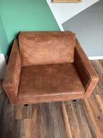 Cognac kleurige fauteuil, Huis en Inrichting, Fauteuils, Ophalen, Zo goed als nieuw, Leer, 75 tot 100 cm
