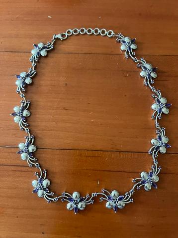 Vintage ‘90s echt zilveren bloemenketting beschikbaar voor biedingen