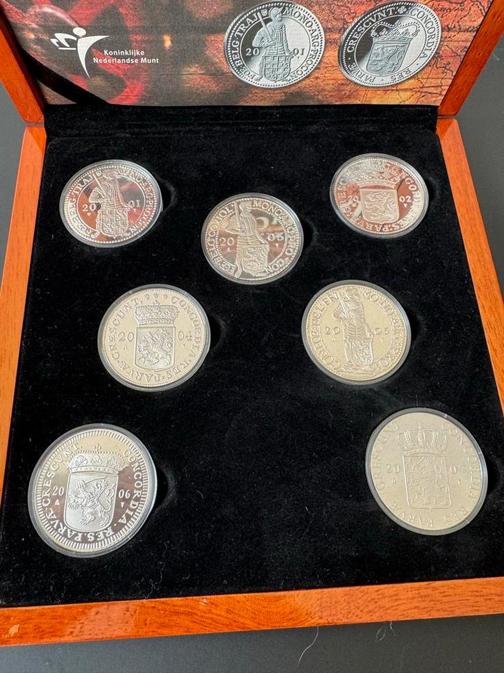 Zilveren Dukatenset 2001-2007, Postzegels en Munten, Munten | Nederland, Setje, Overige waardes, Koningin Beatrix, Zilver, Ophalen of Verzenden