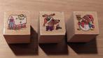 3 Kerst stempels - Huisje, rendier, sneeuwman, Ophalen of Verzenden, Nieuw, Houten stempel