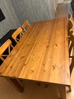 Houten Eettafel met Poten, Huis en Inrichting, Ophalen, Gebruikt, 100 tot 150 cm, Vijf personen of meer