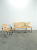 Italiaanse webbing set stoelen met chromen buisframe vintage, Gebruikt, Overige kleuren, Vintage, Ophalen of Verzenden