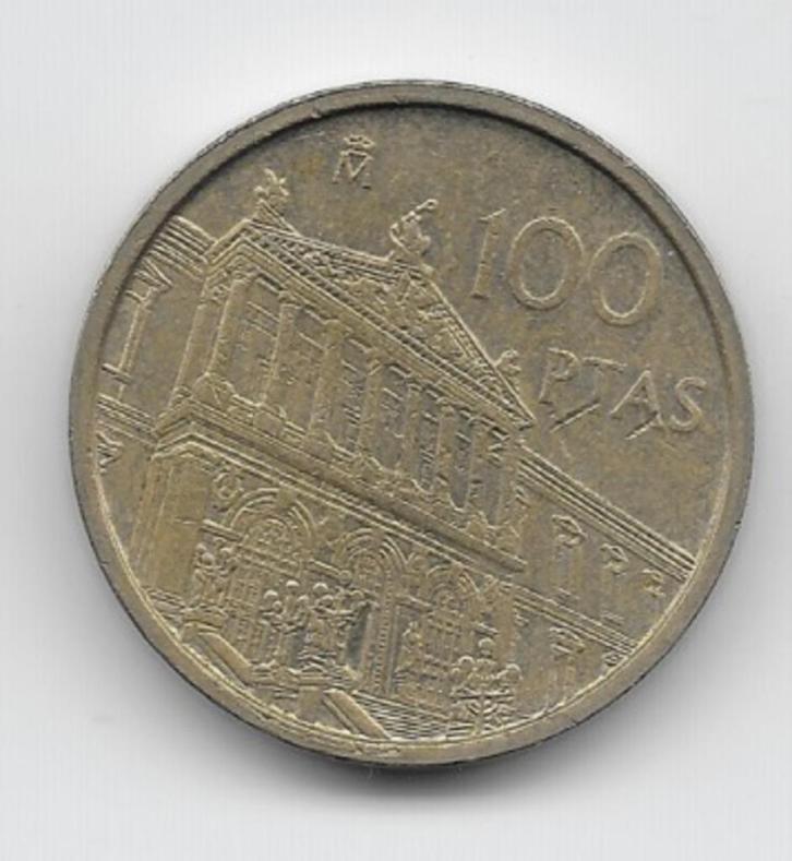 Spanje 100 pesetas 1996 "National Library"  KM# 964, Postzegels en Munten, Munten | Europa | Niet-Euromunten, Losse munt, Overige landen
