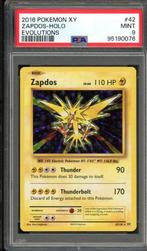Zapdos Holo PSA 9 - 42/108 - XY - Evolutions 2016, Ophalen of Verzenden, Zo goed als nieuw, Losse kaart, Foil