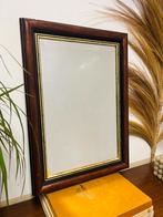 Vintage spiegel houten lijst gouden rand facet geslepen, Minder dan 50 cm, Gebruikt, Ophalen of Verzenden, Minder dan 100 cm