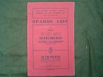 Matchless G9 G11 1957 500cc 600cc twins motorcycle partslist, Motoren, Handleidingen en Instructieboekjes, Ophalen of Verzenden