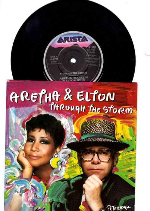 ARETHA FRANKLIN & ELTON JOHN -THROUGH THE STORM / COME TO ME, Cd's en Dvd's, Vinyl | Pop, Zo goed als nieuw, 1980 tot 2000, Overige formaten