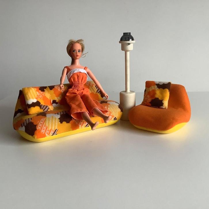 Barbie Leuke vintage woonkamerset uit 1977, Verzamelen, Poppen, Gebruikt, Accessoires, Ophalen of Verzenden