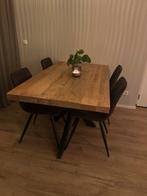 Robuuste Eettafel 160x90 met X-poot, Huis en Inrichting, Tafels | Eettafels, Ophalen, Eikenhout, 50 tot 100 cm, Zo goed als nieuw