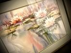 Aquarel Brent Heightorn Mooi groot schilderij Waterlelies, Huis en Inrichting, Woonaccessoires | Schilderijen, Tekeningen en Foto's