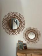 Rotan spiegels, Huis en Inrichting, Woonaccessoires | Spiegels, Rond, Ophalen of Verzenden, Zo goed als nieuw, Minder dan 100 cm