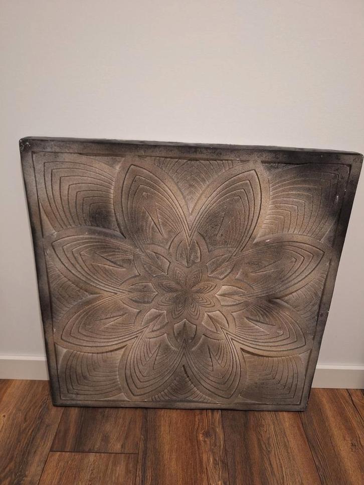 Wandpaneel, grijs, lotus, zen, Antiek en Kunst, Kunst | Schilderijen | Abstract, Ophalen