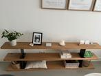 Eiken wandmeubel met stalen balken, Huis en Inrichting, Kasten | Wandmeubels, Ophalen, Met plank(en), Eikenhout, Zo goed als nieuw