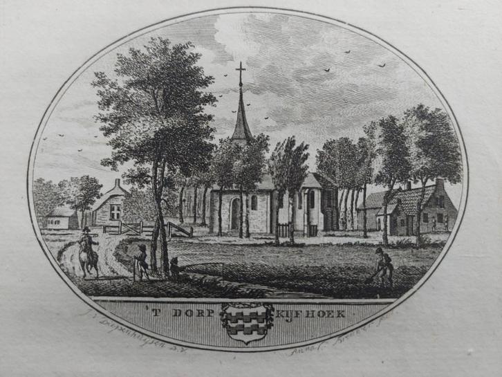 57 / Kijfhoek Gravure uit 1793 door Oleffen & Bakker, Antiek en Kunst, Kunst | Etsen en Gravures, Ophalen of Verzenden