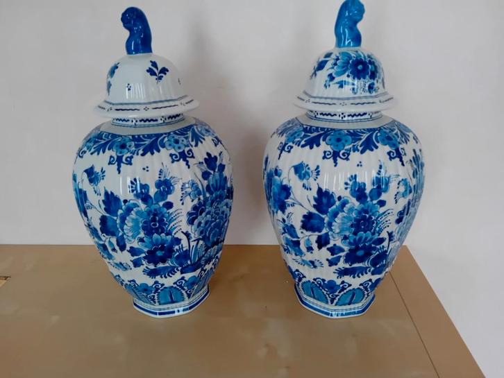 DEKSEL VAZEN PORCELEYNE FLES DELFTS BLAUW, Antiek en Kunst, Antiek | Vazen, Ophalen of Verzenden