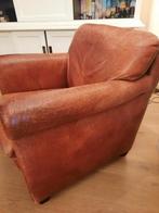 Sleetse leren fauteuil GRATIS, Huis en Inrichting, Fauteuils, Ophalen, Gebruikt, 75 tot 100 cm, Leer