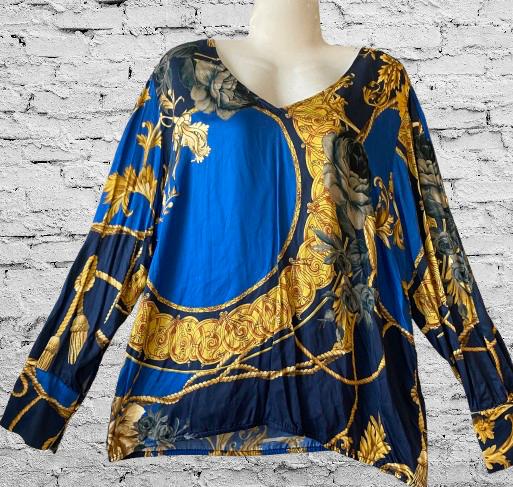 Open End Wijde  viscose blouse 46, Kleding | Dames, Grote Maten, Verzenden, Zo goed als nieuw, Overige kleuren, Blouse of Tuniek