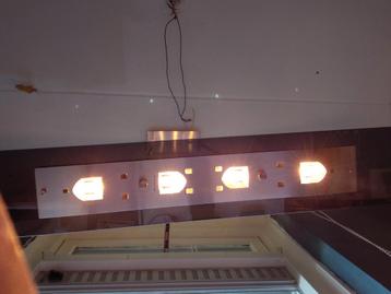 Mooie halogeen lamp, zwart glas en rvs beschikbaar voor biedingen