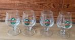 4 krlken glazen op voet pslm bier met paard belse knol, Ophalen of Verzenden, Zo goed als nieuw, Glas of Glazen, Overige merken