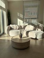 Organische japandi velvet beige taupe bank, Huis en Inrichting, Banken | Bankstellen, Ophalen, Zo goed als nieuw, 150 cm of meer