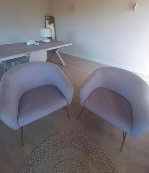 2 Fauteuil s Belfast - fluweel - roze, Huis en Inrichting, Fauteuils, Zo goed als nieuw, Stof, Minder dan 75 cm, Ophalen