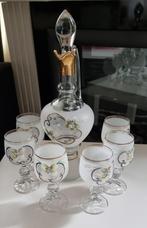 Kristalglas karaf set met zes wijnglazen - kristal glas., Verzenden