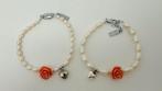 Armbanden met échte parels en een kunststof roos er bij., Sieraden, Tassen en Uiterlijk, Armbanden, Verzenden, Nieuw, Met bedels of kralen