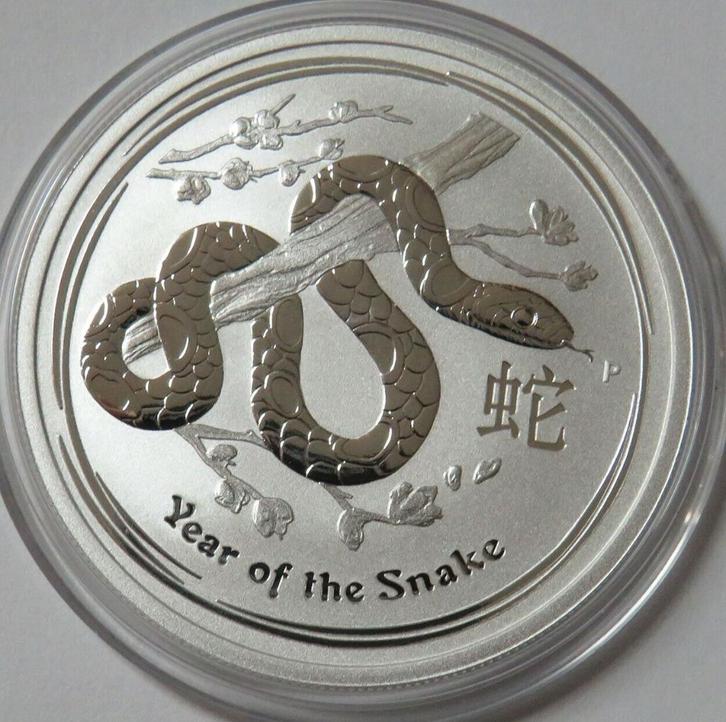 1/2 oz Lunar II zilver munt Year of the Snake 2013 Australië, Postzegels en Munten, Edelmetalen en Baren, Zilver, Ophalen of Verzenden