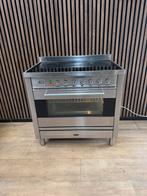 Luxe Rvs Boretti Fornuis keramisch 90 cm (Gratis bezorgen), 5258sh, Dewitgoedexpert, Keramisch, Ophalen of Verzenden