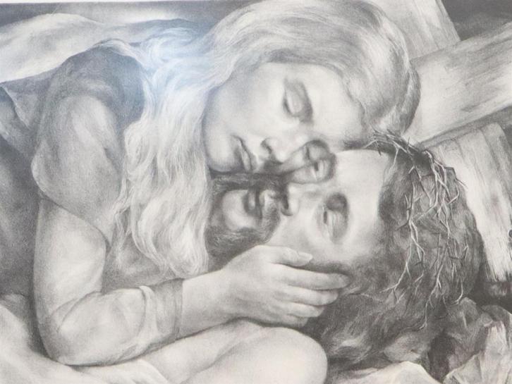 aart van dobbenburgh groot litho gesigneerd 3x, Antiek en Kunst, Kunst | Litho's en Zeefdrukken, Ophalen of Verzenden