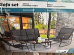 Luxe Loungeset met Textileen en Stalen Frame, 4 zitplaatsen, Textileen, Ophalen of Verzenden, Zo goed als nieuw