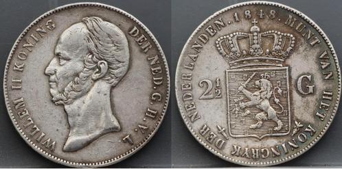 Zilveren rijksdaalder 1848 - 2 1/2 gulden 1848 - Willem 2, Postzegels en Munten, Munten | Nederland, Losse munt, 2½ gulden, Koning Willem II
