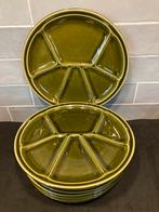 Vintage fonduebord Gien France, groen (161025), Huis en Inrichting, Keuken | Servies, Ophalen of Verzenden, Bord(en), Overige stijlen