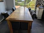Complete eethoek / tafel 2.10 bij 95 met fautuils, Ophalen, Gebruikt, 50 tot 100 cm, Vijf personen of meer