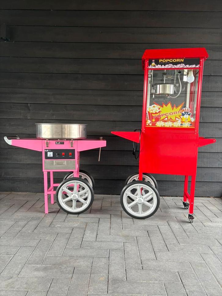 Te Huur Popcornmachine / Suikerspinmachine Inclusief, Hobby en Vrije tijd, Feestartikelen | Verhuur, Nieuw, Overige, Ophalen
