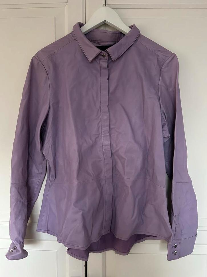 Studio AR Lila Leren blouse/overhemd - Maat 40, Kleding | Dames, Jasjes, Kostuums en Pakken, Zo goed als nieuw, Jasje, Maat 38/40 (M)