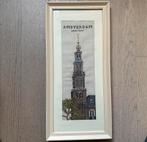 Borduurwerk. Amsterdam Westertoren. Maat lijst 66-31cm, Ophalen, Handborduren, Overige typen