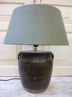Tafellamp pot kruik India antiek bruin glazuur nieuw, Ophalen of Verzenden, Nieuw, Overige materialen, Minder dan 50 cm