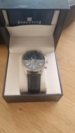 Executive Windsor horloge, Sieraden, Tassen en Uiterlijk, Horloges | Heren, Overige merken, Leer, Staal, Verzenden