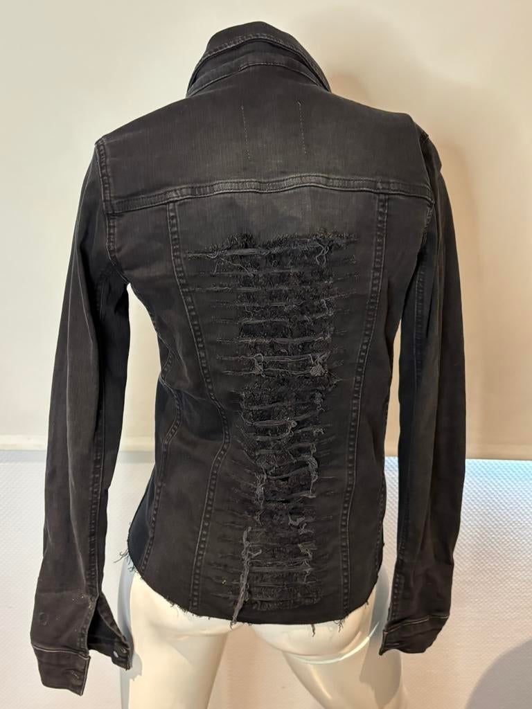 Nikkie zwarte jeans jas met oude look maat 36, Kleding | Dames, Jassen | Zomer, ., Zwart, Nieuw, Ophalen of Verzenden