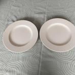 2 grote platte crème kleurige platte borden Ø28 cm, Huis en Inrichting, Ophalen of Verzenden, Gebruikt
