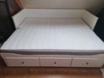 Ikea Hemnes bedbank met 2 matrassen, Ophalen, Gebruikt, 90 cm, Wit