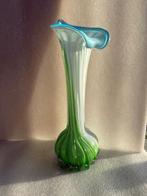 Vintage Murano glas kelk vaas blauw wit groen, Antiek en Kunst, Antiek | Glas en Kristal, Ophalen of Verzenden
