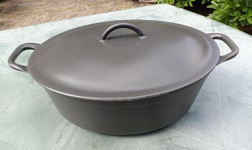 FE BELGIUM DESCOWARE vintage ovaal gietijzeren pan 31,5 cm, Huis en Inrichting, Keuken | Potten en Pannen, Gebruikt, Koekenpan of Braadpan