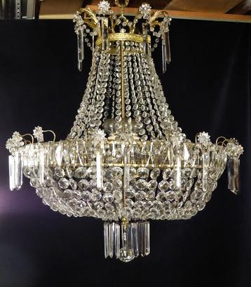 TOP antieke GROTE Franse zak luster bol ballon kristal lamp beschikbaar voor biedingen