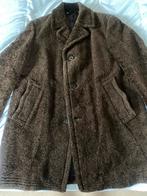 Vintage Lama Curl jas mantel coat donkerbruin mt 50, Bruin, Maat 48/50 (M), Ophalen of Verzenden, Lama curl