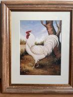 Schilderij David Carter Brown met witte haan in lijst, Ophalen