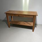 Houten Sidetable met lade, Huis en Inrichting, Tafels | Sidetables, Ophalen, Gebruikt, 100 tot 150 cm, Grenenhout